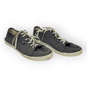 Vans TB4R Old School Canvas Dark Gray Lace Up Low Top Skater Shoes Women Sz 9.5
